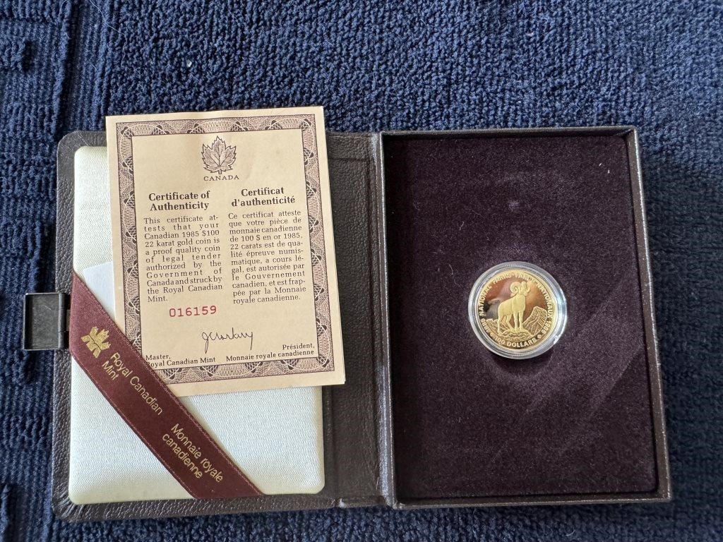 1985. $100 GOLD COIN