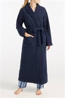 Navy Blue Polyester and Spandex Bath Robe. Size: