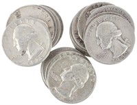 20 pcs. 90% Silver Washington Quarters