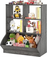 $102 Cyclysio Grey Bookshelf with Toy Organizer 3