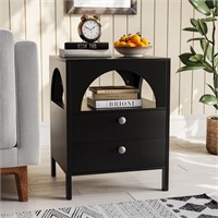 $268 Algherohein Night Stand for Bedroom Black
