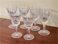 6 Lismore Waterford Crystal Goblets