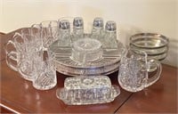 Vintage Glass Serving Dish, Waterford Mug