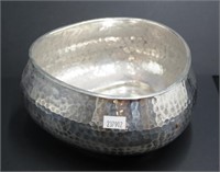 Large hammered silver bowl