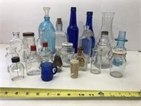 Assorted glass bottles