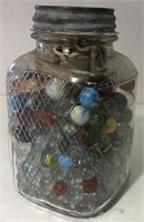 Vintage Jar of marbles