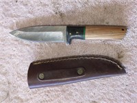 Damascus steel knife -8.75" - handmade -w/