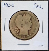 1893S barber half dollar