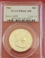1962 Proof Franklin Silver Half Dollar PCGS PR66CA