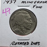 1937 BUFFALO NICKEL ROTATED DIES