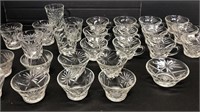 Clear glass pumch bowl cups & other 27 pc.
