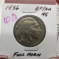 1936 BUFFALO NICKEL FULL HORN