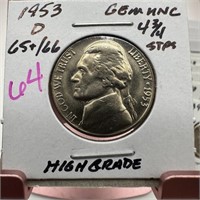 1953-D HIGH GRADE JEFFERSON NICKEL