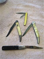 4 Vintage pocket knives- fishing knives