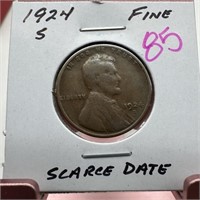1924-S WHEAT PENNY CENT SCARCE DATE