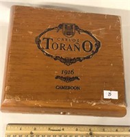 CARLOS TORANO 1916 CAMEROON WOODEN CIGAR BOX