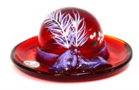 Fenton Red Hat Ladies glass hat