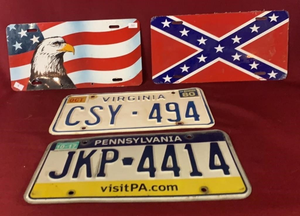 COLLECTIBLE LISCENSE PLATES (4)