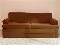Vintage 1970s Orange Upholstered Sofa