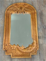 Tall wooden mirror made in Mexico