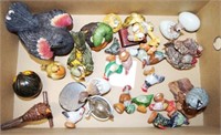 Box of various bird figures including Italian