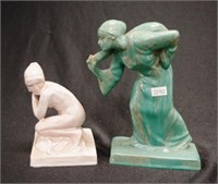 Two various glazed terracotta figures