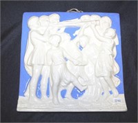 Ceramic in relief figural plaque
