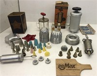 Cookie press, Jello molds, Frosting tips & etc.