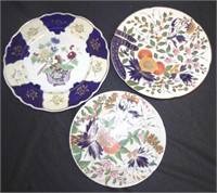 Three antique Coalport style plates