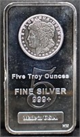 5 troy oz silver bar