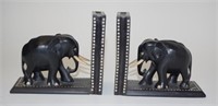 Pair 'Ceylon' elephant figure bookends