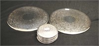 Group Strachan silver plate dinner wine coasters
