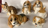 CAT AND DOG FIGURINES DOGS- HOMCO NUMBERED