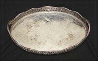 Silver plated on copper gallery tray