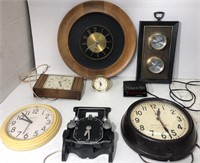 assorted clocks (GE, Westclox, Elgin, etc)