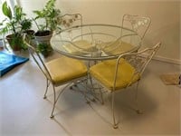 Vintage Woodard Patio Metal Table & Chairs