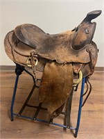 Well loved leather saddle