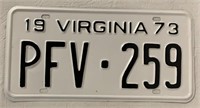 1973 LICENSE PLATE