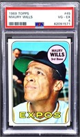 Graded 1969 Topps Maury Wills card