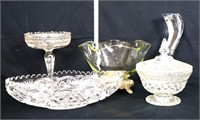 Mixed estate glass lot, inc oval bowl