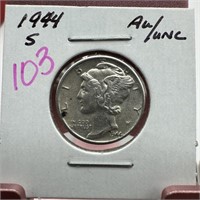 1944-S MERCURY SILVER DIME