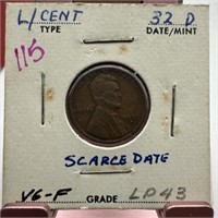 1932-D SCARCE DATE WHEAT PENNY CENT