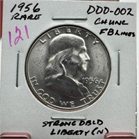 1956 FRANKLIN SILVER HALF DOLLAR UNC DDO-002 UNC