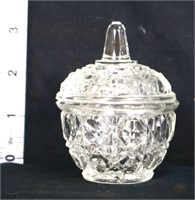 Vintage glass 3in jar w/ lid