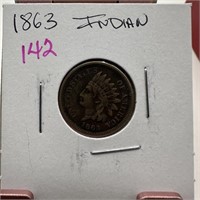 1863 INDIAN HEAD PENNY CENT