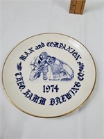 Hamm's Beer Man & Bear Plate