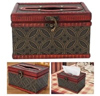 Wooden Tissue Box, Retro Paper Towel Case Decorati
