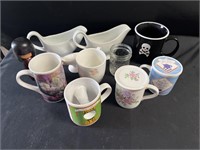 Various Mugs, Figurines, & More