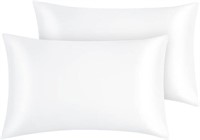 1 Pair, Solid Color Faux Silk Satin Pillowcase, Ho