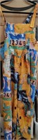 2XL Jr Women’s M Boho Abstract Dungaree Jumpsuit S